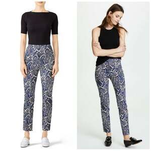 Diane Von Furstenberg Paisley Skinny Pant Size 4 Blue Bohemian Workwear Chic